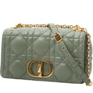 Bolso bandolera Dior  Caro modelo mediano  en cuero acolchado verde aceituna