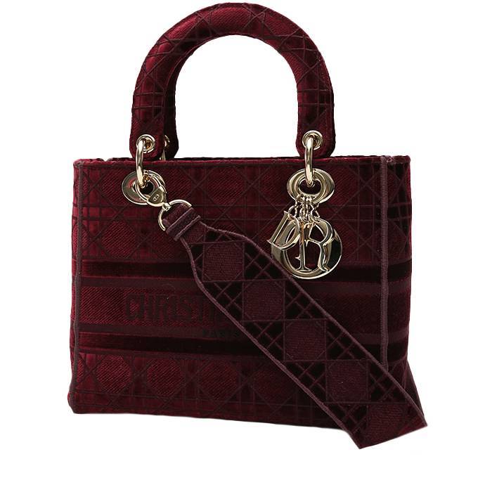 Burgundy Red Velvet Medium Classic Double Flap Bag