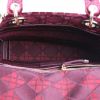 Dior  Lady Dior medium model  handbag  in burgundy velvet - Detail D2 thumbnail