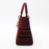 Dior  Lady Dior handbag  in burgundy velvet - Detail D5 thumbnail