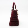 Dior  Lady Dior medium model  handbag  in burgundy velvet - Detail D6 thumbnail