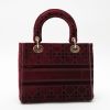 Dior  Lady Dior handbag  in burgundy velvet - Detail D7 thumbnail