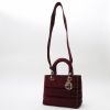 Bolso de mano Dior  Lady Dior modelo mediano  en terciopelo color burdeos - Detail D8 thumbnail