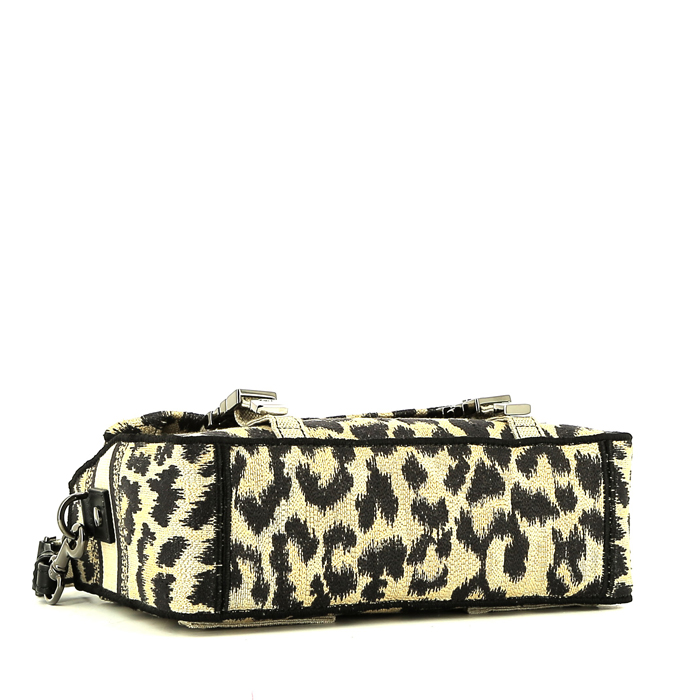 Dior Diorcamp shoulder bag in beige and brown canvas - Detail D4