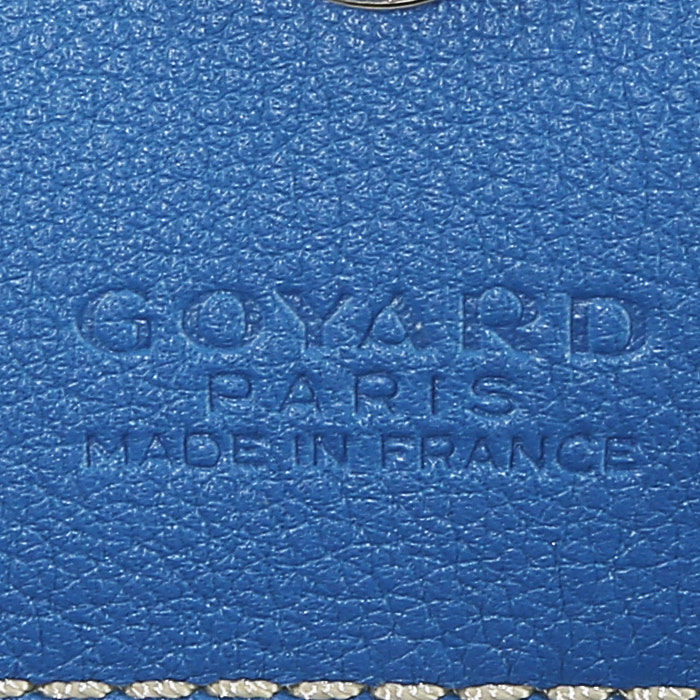 Sac cabas Goyard  Saint-Louis en toile Goyardine bleue et cuir bleu - Detail D3