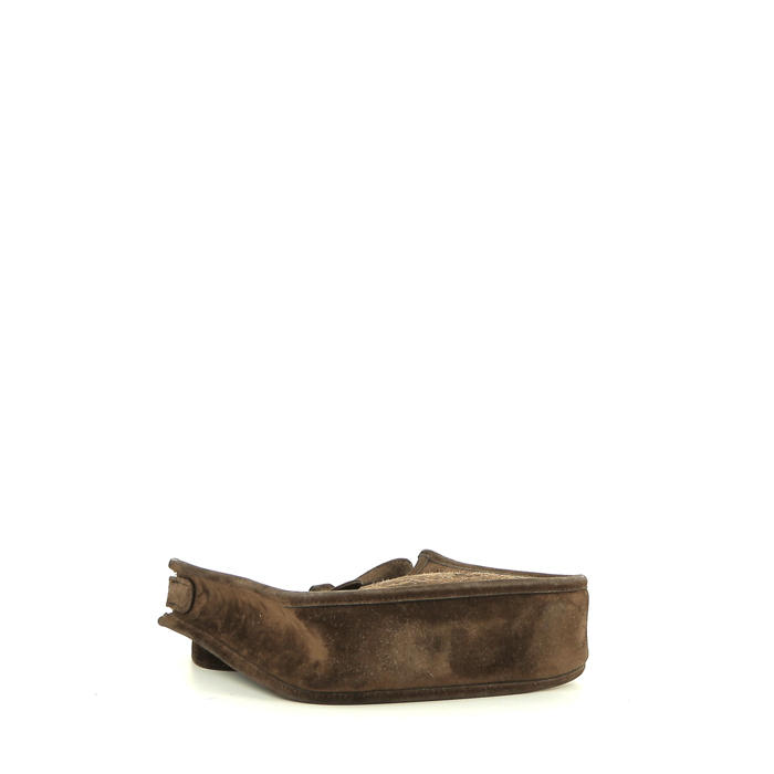 Borsa a tracolla Hermès  Mini Evelyne in pelle di vitello doblis marrone - Detail D4