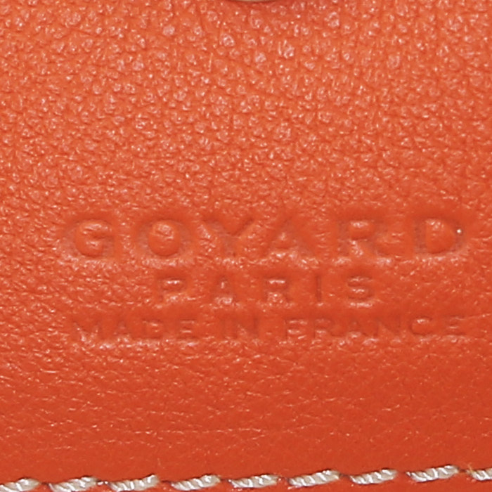 Sac cabas Goyard  Saint-Louis en toile Goyardine orange et cuir orange - Detail D3
