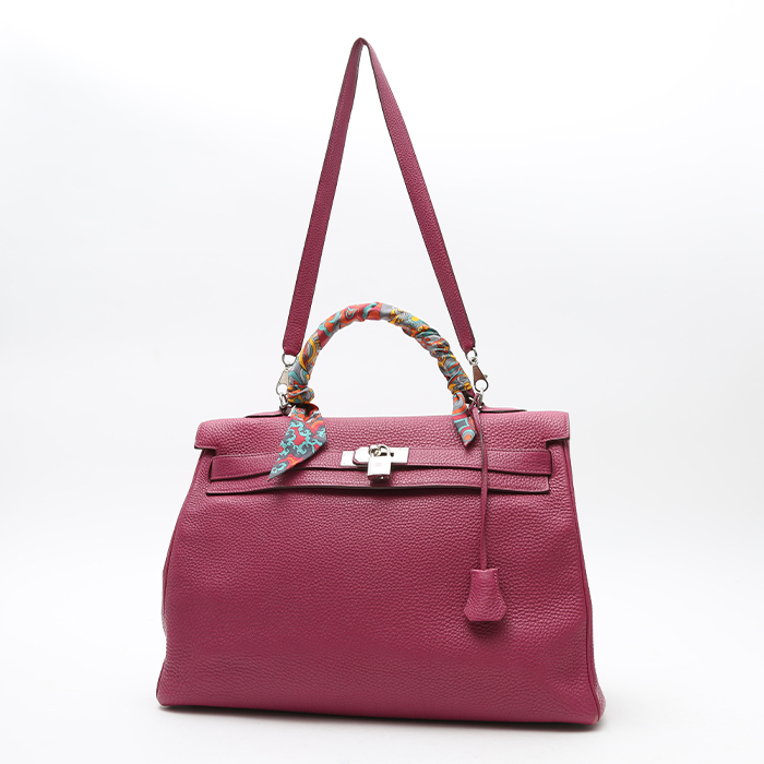 Hermès  Kelly 40 cm handbag  in purple togo leather - Detail D2