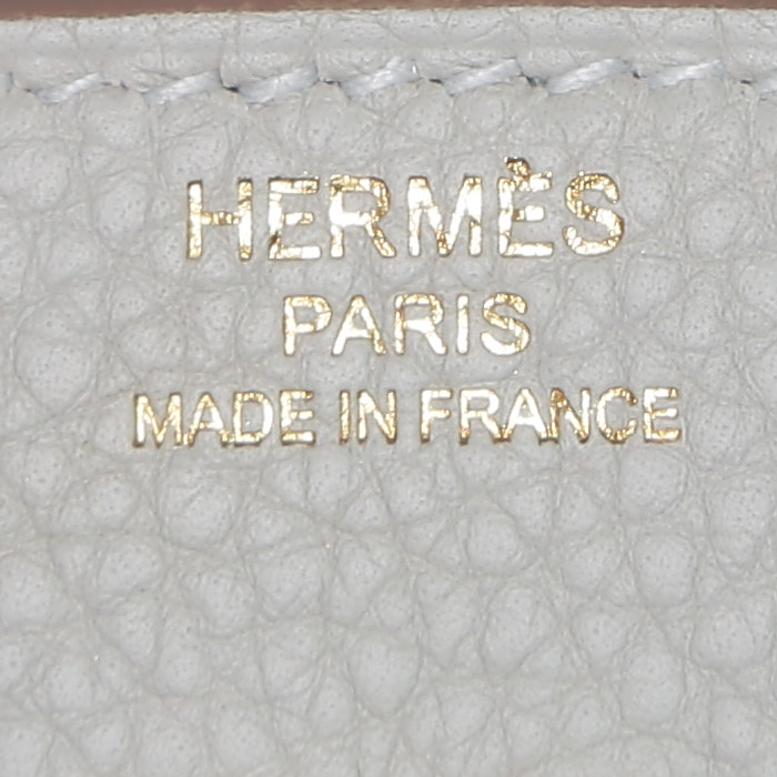 Bolso de mano Hermès  Birkin 25 cm en cuero togo Gris Perle - Detail D3