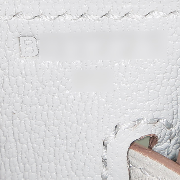 Hermès  Birkin 25 cm handbag  in Gris Perle togo leather - Detail D4