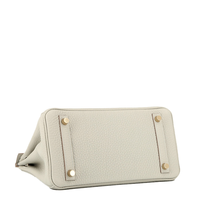 Hermès  Birkin 25 cm handbag  in Gris Perle togo leather - Detail D5