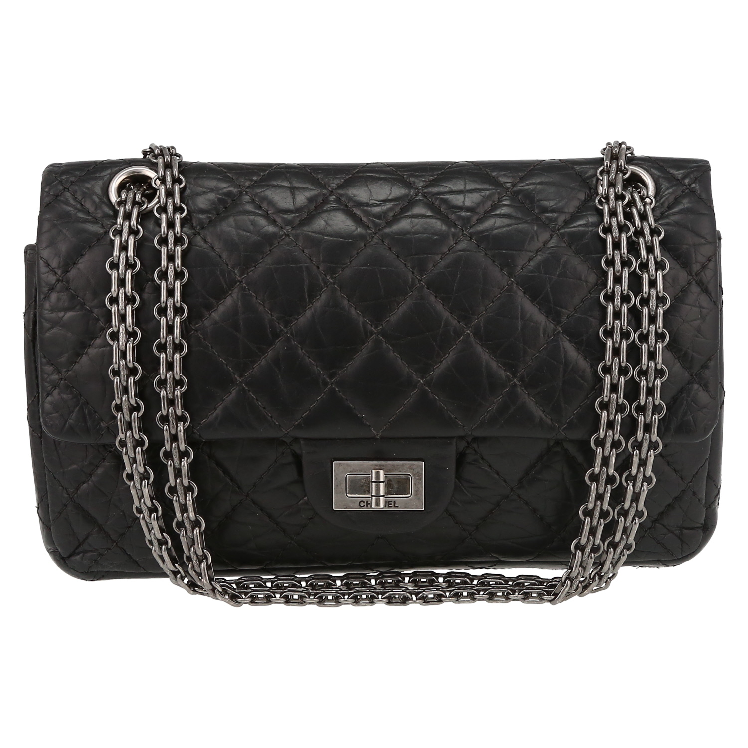 Borsa Chanel  Chanel 2.55 in pelle trapuntata nera - Detail D2