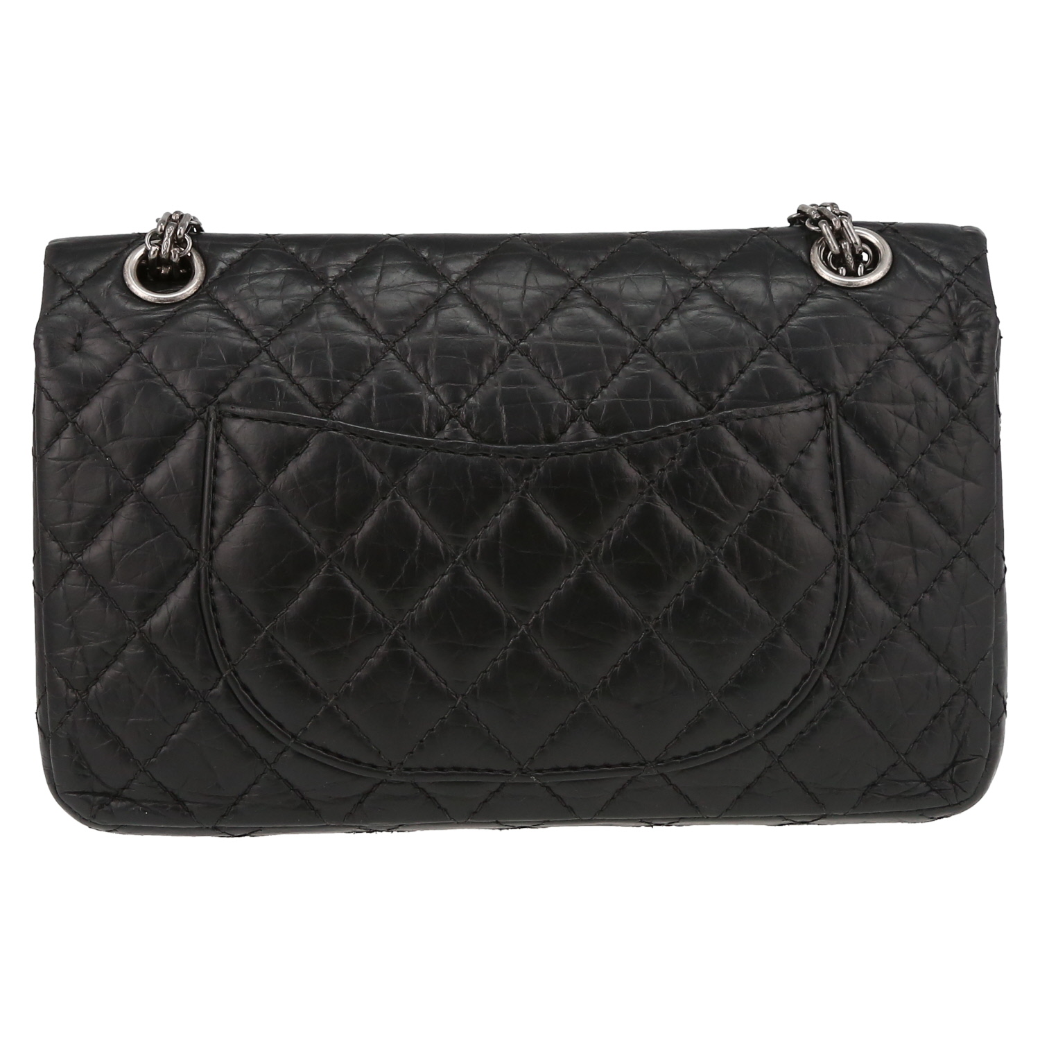 Bolso de mano Chanel  Chanel 2.55 en cuero acolchado negro - Detail D7