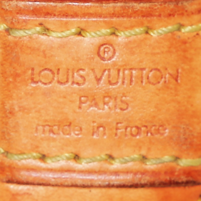 Bolso de mano Louis Vuitton  Alma en lona Monogram marrón y cuero natural - Detail D4
