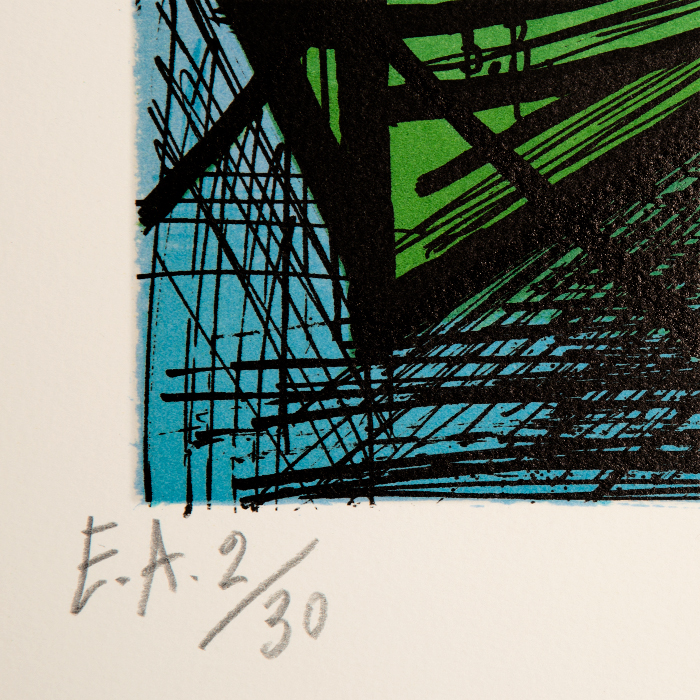 Bernard Buffet (1928-1999), Deux barques - 1979, Lithographie en couleurs sur papier - Detail D3