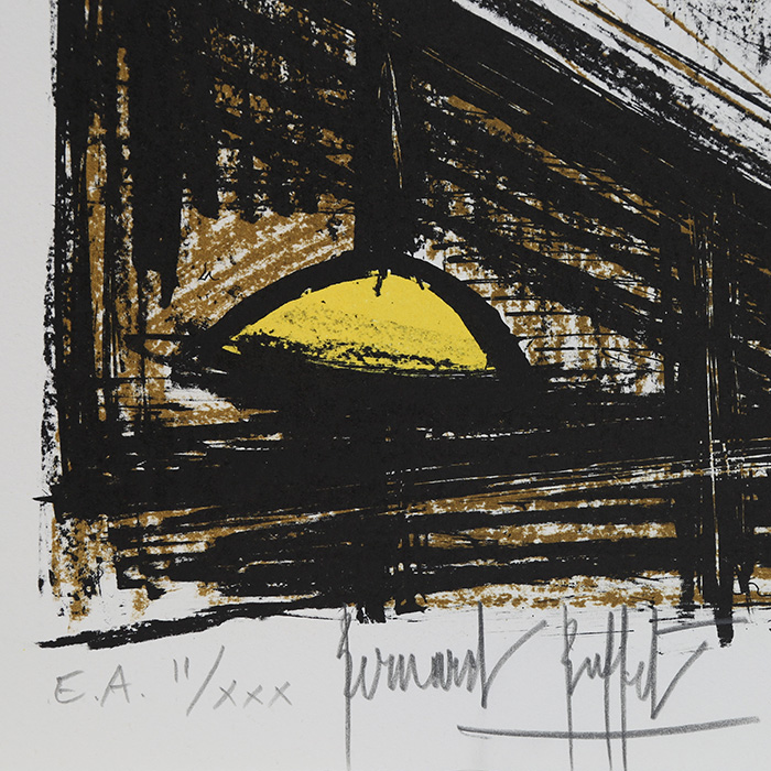 Bernard Buffet, "Nature morte aux compotier" ("Still life to the stew"), lithograph in colors on paper, signed and annotated EA, of 1980 - Detail D3