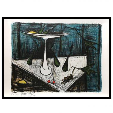 Bernard Buffet (1928-1999), Nature morte au compotier - 1980, Lithographie en couleurs sur papier
