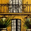 Bernard Buffet, "La terrasse de la Baume", lithograph in colors on paper, signed and annotated EA, of 1987 - Detail D1 thumbnail