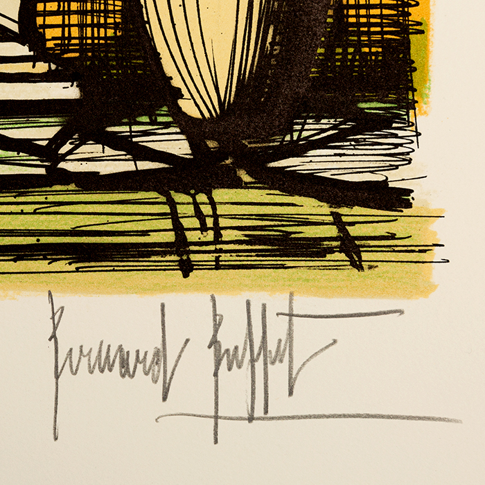 Bernard Buffet, "La terrasse de la Baume", lithograph in colors on paper, signed and annotated EA, of 1987 - Detail D2