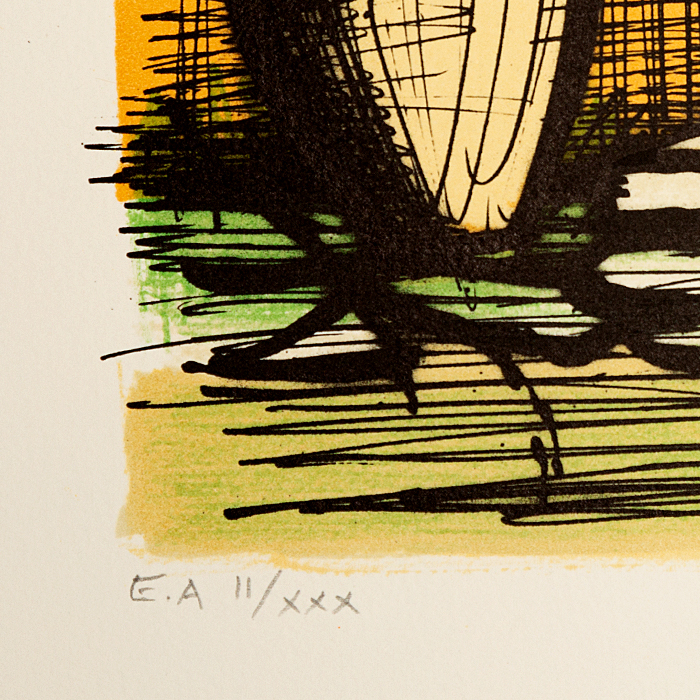 Bernard Buffet, "La terrasse de la Baume", lithograph in colors on paper, signed and annotated EA, of 1987 - Detail D3