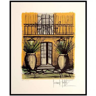 Bernard Buffet (1928-1999), La terrasse de la Baume - 1987, Lithographie en couleurs sur papier