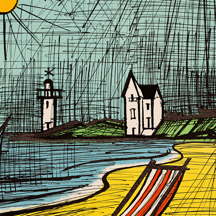 Bernard Buffet (1928-1999), La plage - 1987, Lithographie en couleurs sur papier - Detail D1