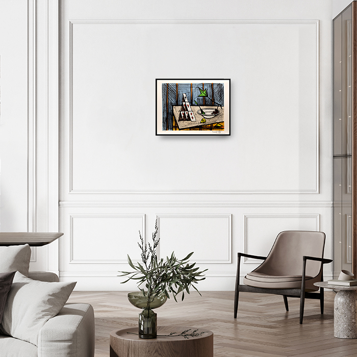 Bernard Buffet (1928-1999), Le jeu de cartes - 1991, Lithographie en couleurs sur papier - Detail D4