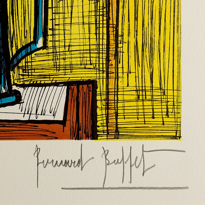 Bernard Buffet (1928-1999), Fleurs dans un pichet II - 1994, Lithograph in colors on paper - Detail D2