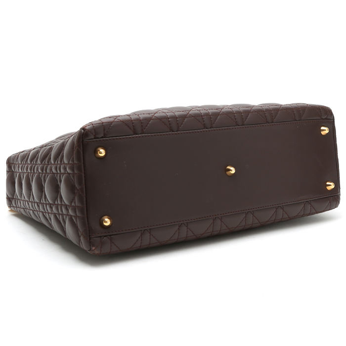 Borsa Dior  Lady Dior in pelle cannage marrone - Detail D5