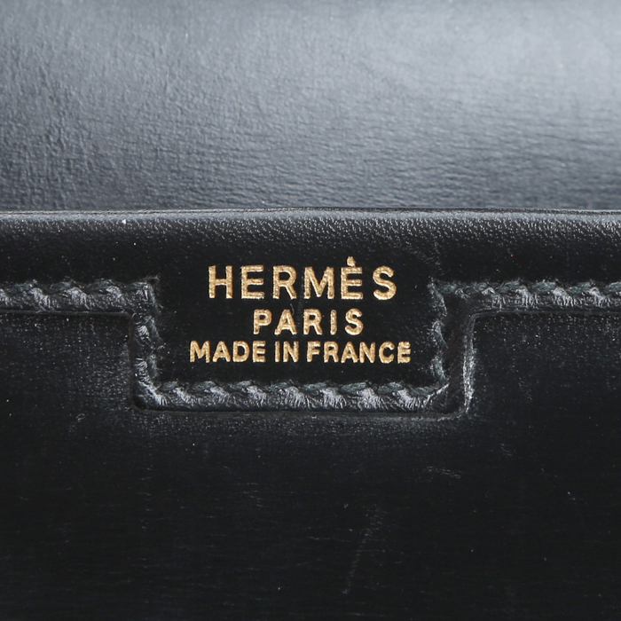 Hermès  Jige pouch  in black box leather - Detail D4