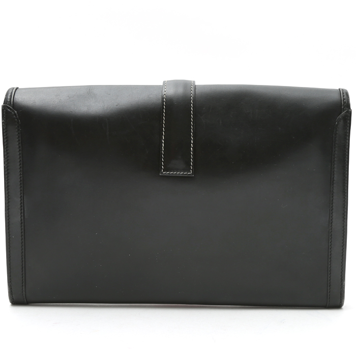 Pochette Hermès  Jige in pelle box nera - Detail D8