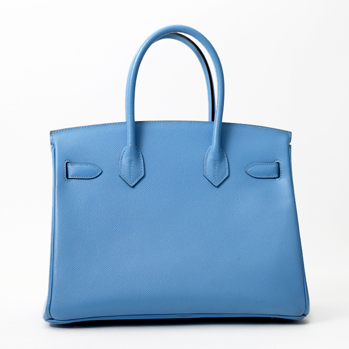 Hermès  Birkin 30 cm handbag  in blue epsom leather - Detail D8