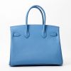 Bolso de mano Hermès  Birkin 30 cm en cuero epsom azul - Detail D8 thumbnail