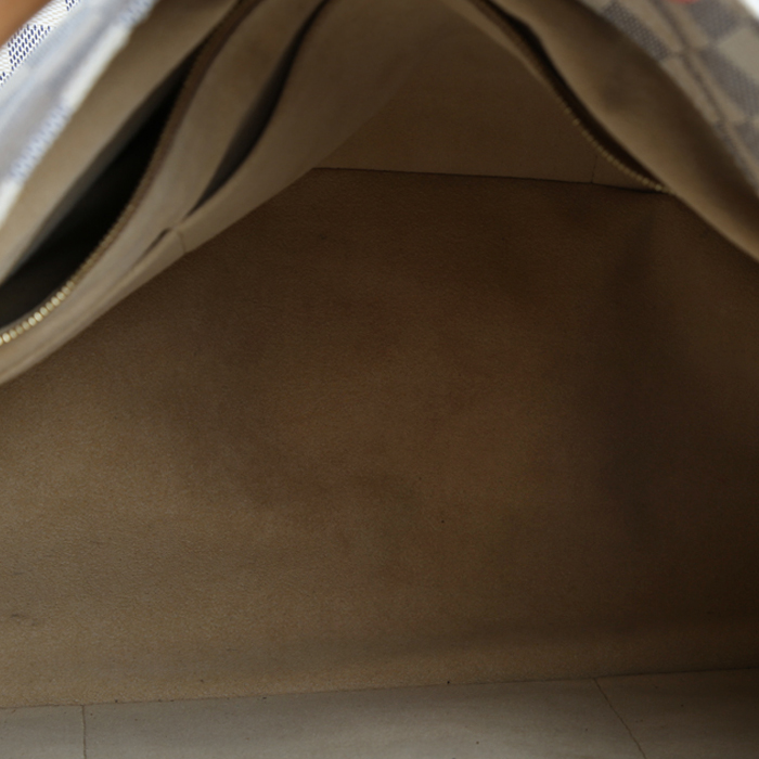 Louis Vuitton  Artsy medium model  handbag  in azur damier canvas  and natural leather - Detail D2