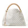 Louis Vuitton  Artsy medium model  handbag  in azur damier canvas  and natural leather - Detail D7 thumbnail