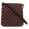 Louis Vuitton  Musette shoulder bag  in ebene damier canvas  and brown leather - Detail D2 thumbnail