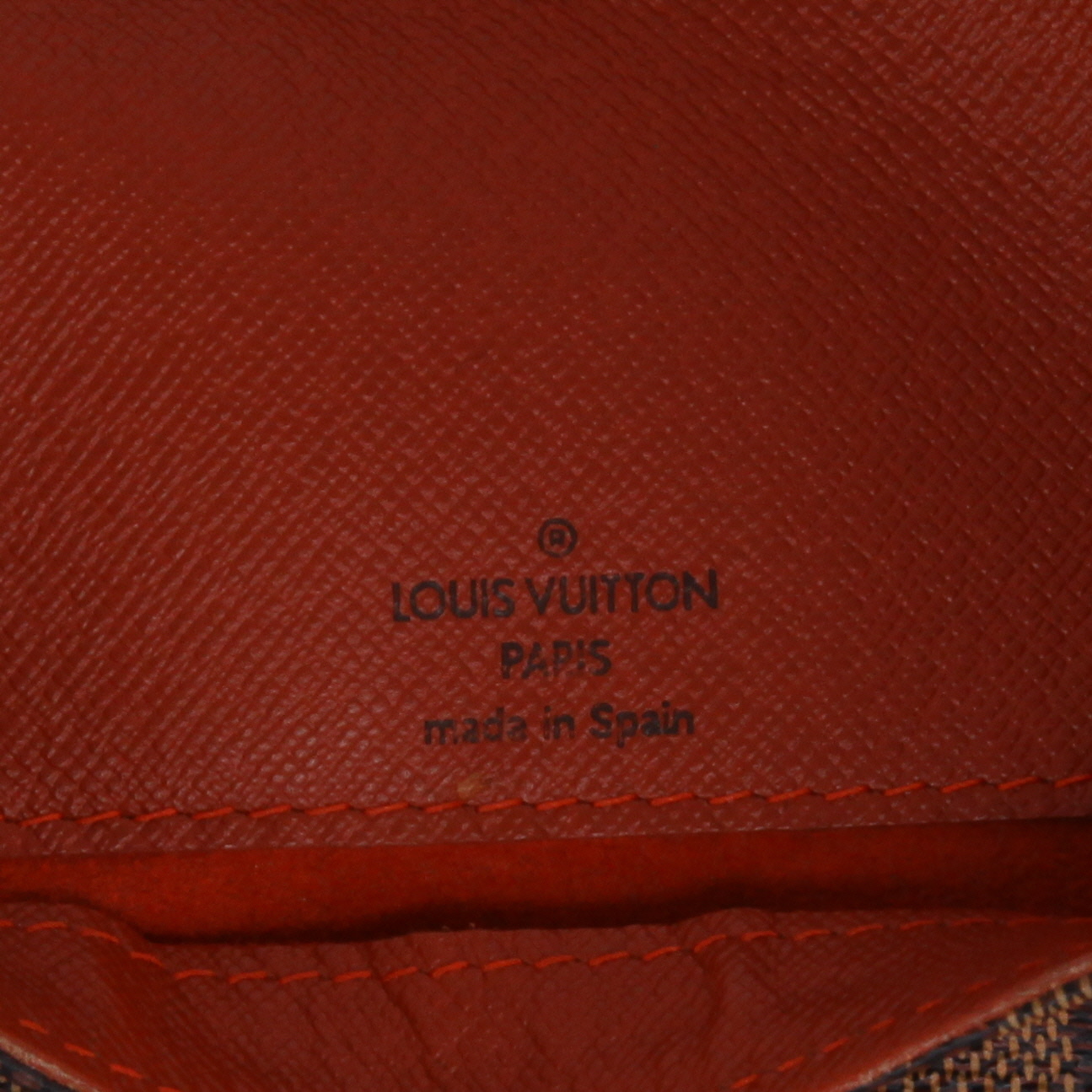 Bolso bandolera Louis Vuitton  Musette en lona a cuadros ébano y cuero marrón - Detail D9