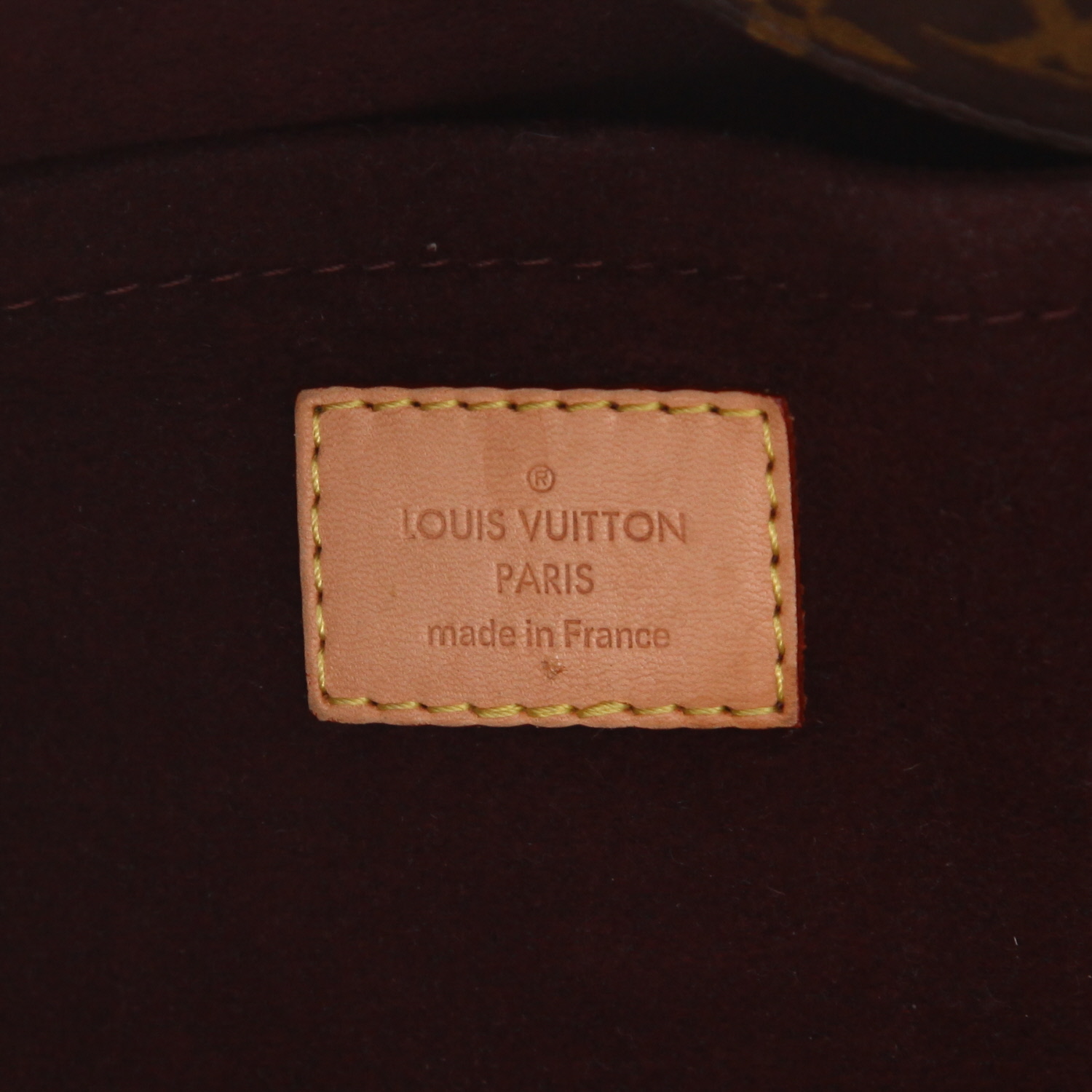 Sac à main Louis Vuitton  Montaigne en toile monogram enduite marron et cuir naturel - Detail D2