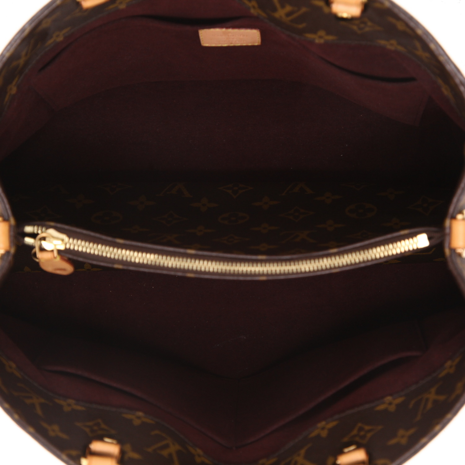 Bolso de mano Louis Vuitton  Montaigne en lona Monogram revestida marrón y cuero natural - Detail D3