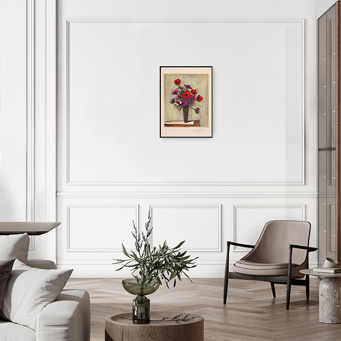 Bernard Buffet, "Anémones", lithograph in colors on paper, signed and justified EA, of 1976 - Detail D4