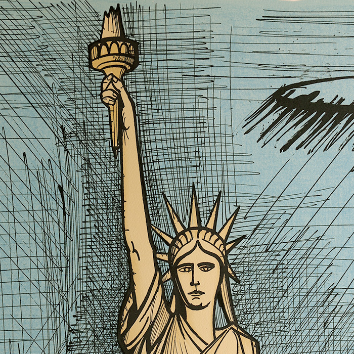 Bernard Buffet (1928-1999), La Statue de la Liberté - 1986, Lithographie en couleurs sur papier - Detail D1