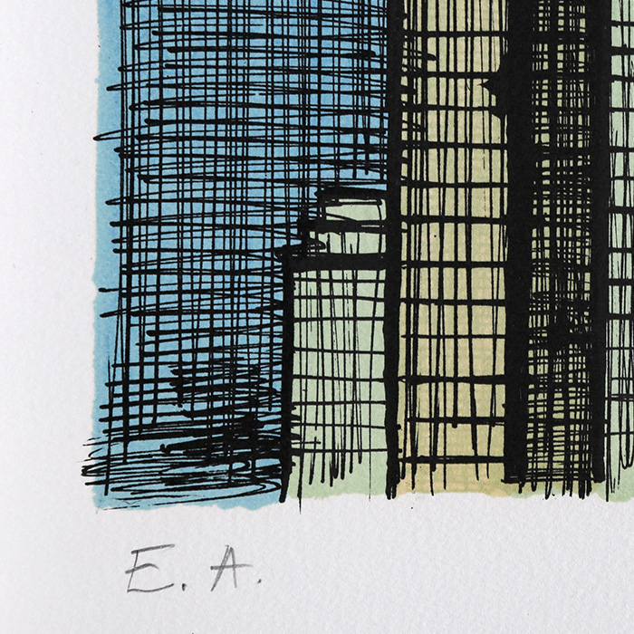 Bernard Buffet (1928-1999), La Statue de la Liberté - 1986, Lithographie en couleurs sur papier - Detail D3