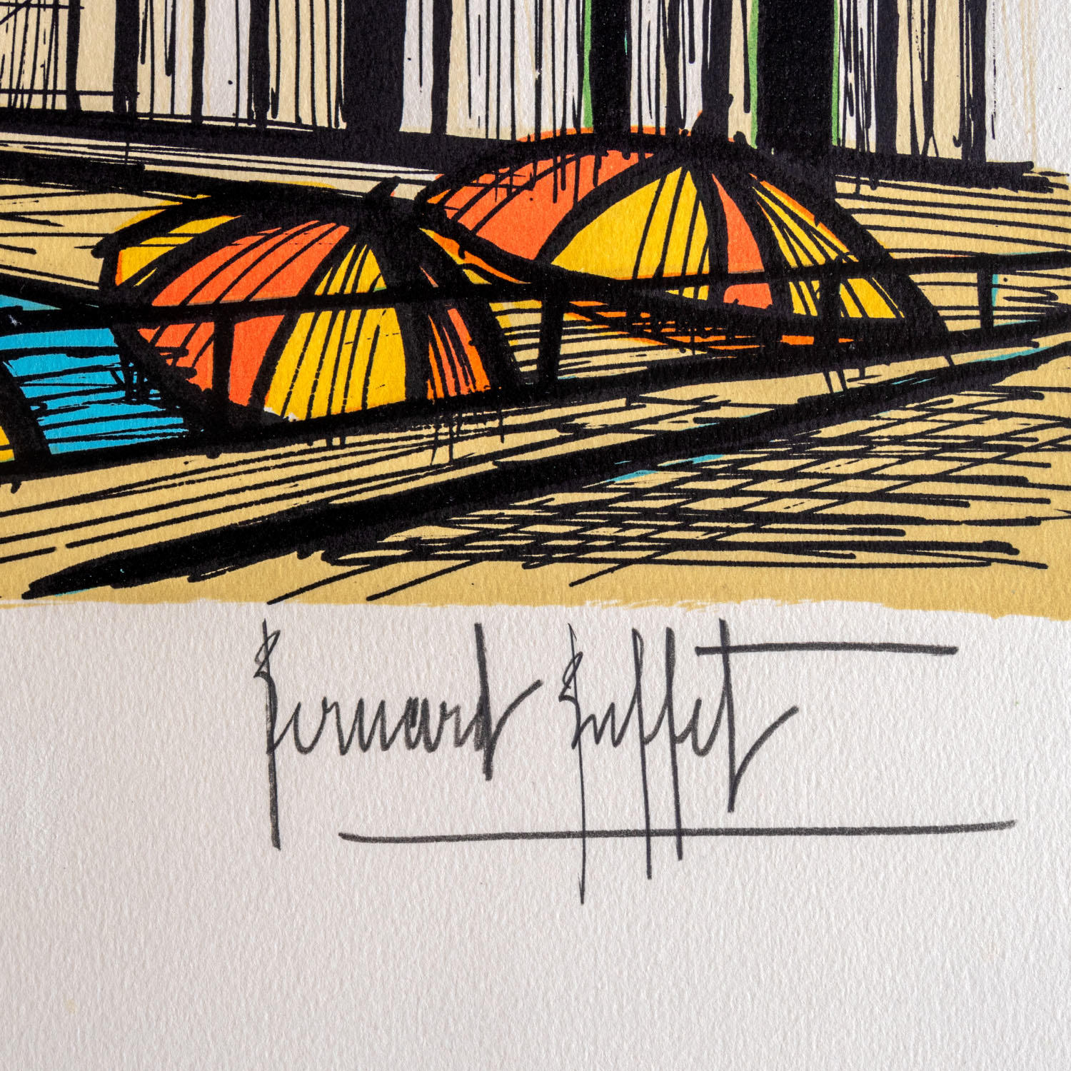 Bernard Buffet (1928-1999), Le Negresco - 1986, Lithograph in colors on paper - Detail D2