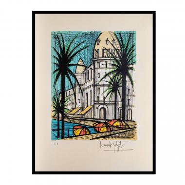 Bernard Buffet (1928-1999), Le Negresco - 1986, Lithograph in colors on paper