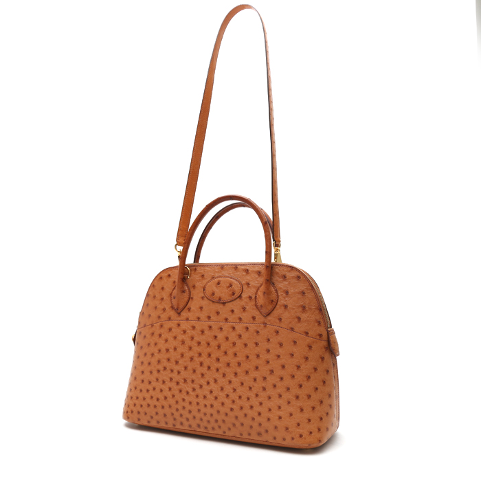 Sac à main Hermès  Bolide 31 cm en autruche gold - Detail D2