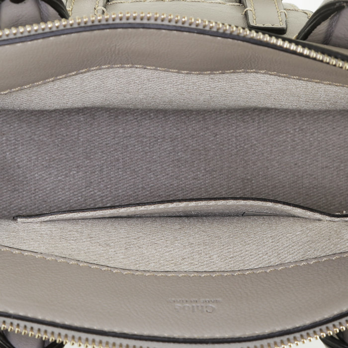 Chloé  Edith handbag  in grey leather - Detail D3