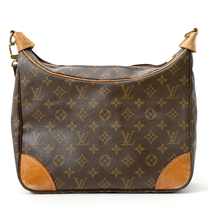 Bolso bandolera Louis Vuitton  Boulogne en lona Monogram marrón y cuero natural - Detail D8