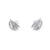 Vintage  earrings for non pierced ears in white gold and diamonds - 360 thumbnail