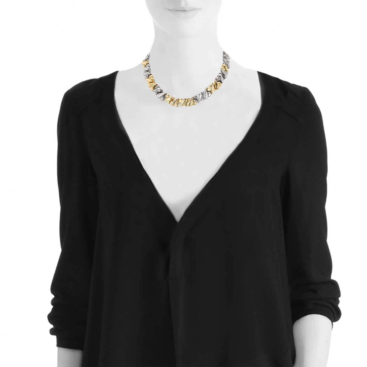 Collier Zolotas  en or jaune 22 carats et argent - Detail D1