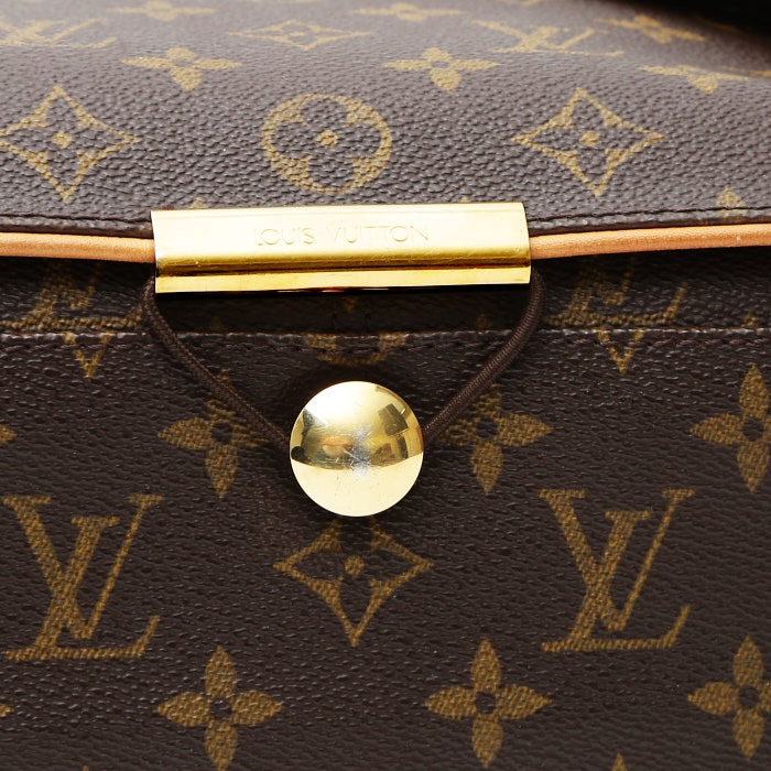 Louis Vuitton Abbesses shoulder bag in brown monogram canvas and natural leather - Detail D1